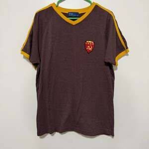 Vintage USSR hammer sickle V-Neck Striped Short Sleeve Shirt